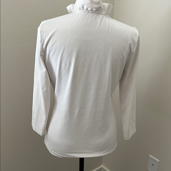 J.McLaughlin White Ruffled Neck Blouse - Picture 4 of 6